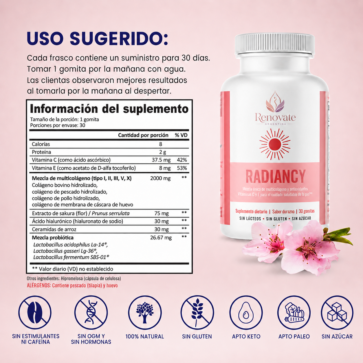 Radiancy | Gomitas para bienestar íntimo con probióticos y colágeno